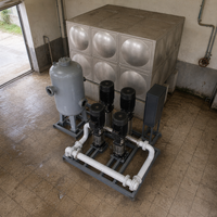 Équipement d'alimentation en eau à pression constante à fréquence variable industrielle, productivité de 5000 L/heure, garantie 1 an, pour bâtiments hospitaliers