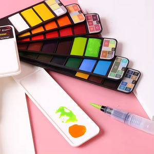 Venta al por mayor 25 colores artista Mini portátil sólido acuarela pigmento pintura conjunto caja de bolsillo con 1 pincel pluma - Product Image 4