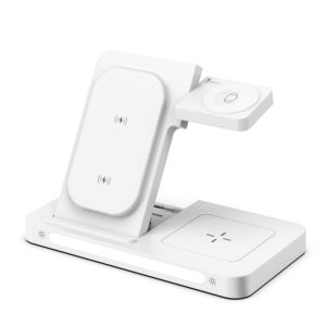 Chargeur sans fil magnétique portable pliable 3-en-1 de haute qualité, station de charge rapide sans fil 15W avec veilleuse - Product Image 2