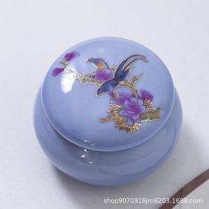 โถเซรามิกชุบทองขนาดเล็กสไตล์โบราณลิปบาล์มโถใส่ครีมกลิ่นหอมพร้อมฝาเกลียวใช้สำหรับเก็บอาหาร - Product Image 6