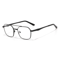 Monture de lunettes optiques en métal à double pont élégante 2026 pour hommes et femmes, montures de lunettes de vue personnalisables avec logo