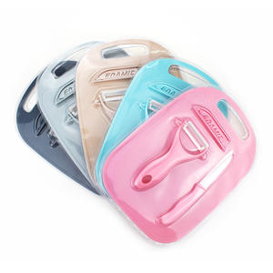 Juego de Utensilios de <span class=keywords><strong>Cocina</strong></span> ZH Brand ZH01002 con Pelador de Cuchilla de Cerámica, Tabla de Cortar de <span class=keywords><strong>Silicona</strong></span>, Cuchillo para Frutas y Mango de Plástico - Product Image 1