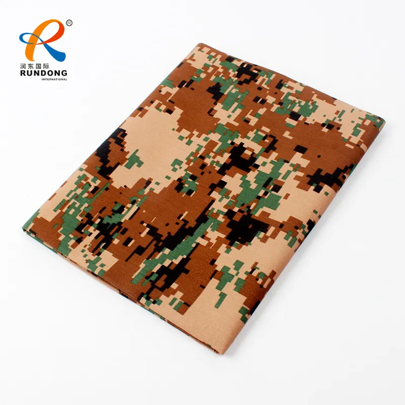 Rundong nuovo prodotto digitale personalizzato 65 poliestere 35 viscosa materiale mimetico tessuto uniforme