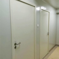 Porte coulissante en alliage d'aluminium à âme en nid d'abeille isolante thermiquement pour hôpital, laboratoire, salle blanche