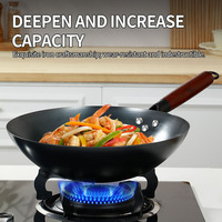 Poêle en fonte artisanale de fabrication directe, de style ancien, nitrurée, non revêtue, compatible avec les cuisinières à gaz, wok, usage domestique, abordable, sans couvercle