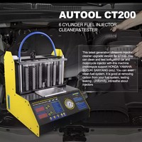 AUTOOL CT200 110V/220V 70W Nettoyeur de buses d'injecteurs de carburant pour voiture, testeur d'injecteurs, machine de nettoyage ultrasonique pour injecteurs 6 cylindres