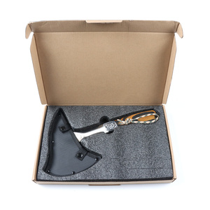 Outdoor Practical Chopping and Splitting All-in-one High Carbon Stainless Steel Coloured <strong>Wood</strong> Handle Camping Survival <strong>Axe</strong> - Product Image 5