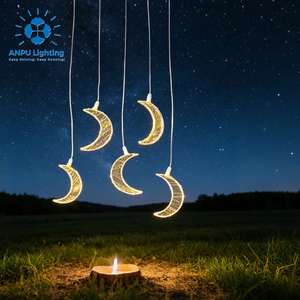 Guirlande lumineuse LED romantique Anpu en forme de lune, indice de protection IP65, pour la décoration de plafond de mariage et d'événements, motif lumineux - Product Image 3