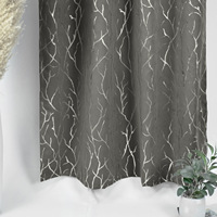 DaiRui Vente en gros Rideaux de salon en polyester à oeillets en tissu personnalisé occultant argenté avec impression sur feuille d'aluminium