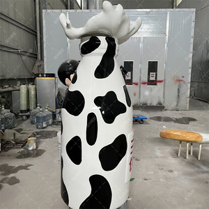 Escultura de Botella de Leche de Fibra de Vidrio Pintada, Decoración para Exteriores, Columna de Entrada de Edificio, Modelo Personalizado - Product Image 3