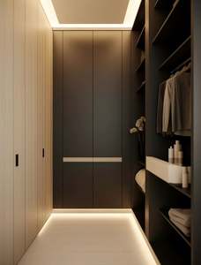 Armoire de chambre à coucher de style américain, rétro, haut de gamme, noire, à entrée libre, très vendue - Product Image 4