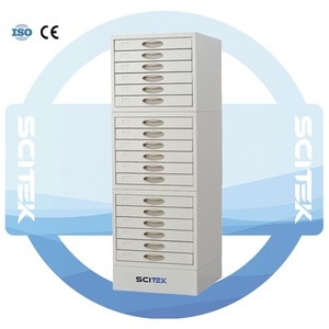 SCITEK 9,000 armoire de séchage à glissière pour microscope avec 18 tiroirs SPCC1.2 tôles d'acier à froid ABS poignées cachées fournitures de laboratoire - Product Image 2