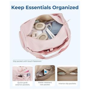 Tas Yoga Tote Ringan dengan Kantong Sepatu untuk Wanita, Tas Travel Multifungsi untuk Akhir Pekan dengan Kantong Basah dan Kantong Botol - Product Image 5