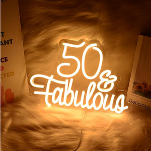 50 Favolose Insegne al Neon 'Fifty Years Old' per Decorazioni di Anniversari di Matrimonio e Feste di Compleanno - Product Image 4