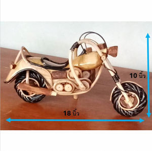 Recuerdo de Motocicleta Hecho a Mano en Madera Pulida - Product Image 1