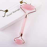 Ensemble de pierres de massage faciales en forme de cœur en quartz rose et améthyste, rouleau facial en jade, OEM CN/GUA, unisexe, LRYS, fabriqué en Chine, Guatemala