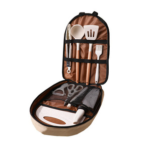 Juego de cuchillos portátiles para acampar con tabla de cortar y utensilios para cocinar al aire libre y para picnics - Product Image 1