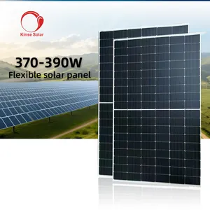 Penjualan laris panel surya portabel ringan fleksibel 370w untuk rumah Mono sel surya separuh