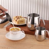Yolecen 304 acier inoxydable Latte Art tasse épaissie en forme de tambour tasse à lait pour spécial lait moussant Cappuccino Latte Art métal