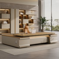 Bureau de direction modulaire multifonctionnel en bois moderne de luxe haut de gamme en forme de L pour PDG, directeur, cadre supérieur
