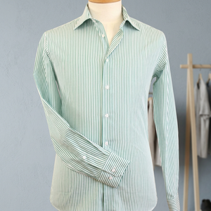Chemises décontractées à manches longues pour hommes, 100 % coton, style chinois, en popeline, couleur unie, anti-boulochage, été - Product Image 4
