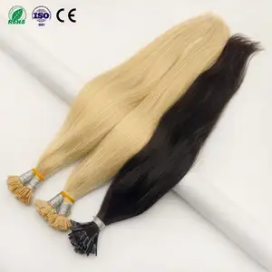 Fournisseur d'extensions de cheveux humains Fasimei Vente en gros Kératine italienne Extension de cheveux à pointe U Cheveux à pointe plate en kératine pré-collée