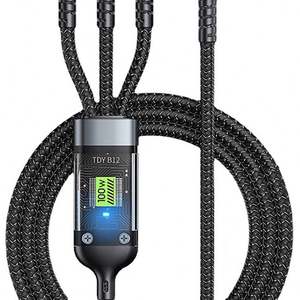 Кабель для зарядки с логотипом, 1,2, <span class=keywords><strong>3</strong></span> в 1, usb-кабель с разъемом type-c на micro для iphone, ночник, быстрый USB-кабель 100 Вт - Product Image 3