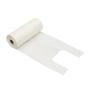 TShirt พลาสติกย่อยสลายได้โลโก้ได้ตามต้องการถุงใส่สินค้าสีบริสุทธิ์เป็นมิตรต่อสิ่งแวดล้อมถุงบรรจุภัณฑ์แบบย่อยสลายได้ - Product Image 5