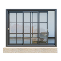 Ventana Corredera de Aluminio y Vidrio Templado, Perfil de Aluminio de Alta Resistencia Reforzado, Impermeable, Anticondensación y Duradero