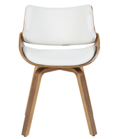 Chaise de salle à manger moderne en bois courbé style Sherpa avec siège rembourré, design minimaliste pour la maison, le bureau et le salon