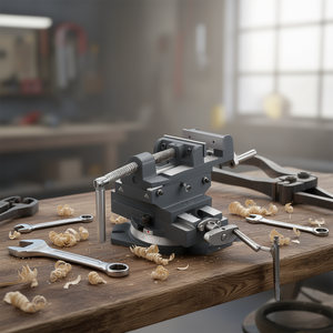 Tornillo de banco Fervi con base giratoria, mandíbula de 4 pulgadas de ancho, para trabajar metales y madera en banco de trabajo - Product Image 3