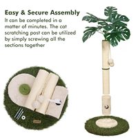 Poteaux à gratter pour chat en bois avec corde en sisal et jouet pour chat en forme de balle suspendue, arbre à chat d'intérieur de luxe
