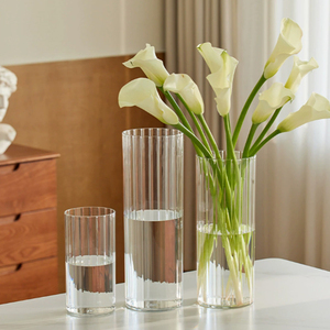 <span class=keywords><strong>Vase</strong></span> à <span class=keywords><strong>fleurs</strong></span> moderne en plastique <span class=keywords><strong>transparent</strong></span> à nervures, <span class=keywords><strong>vase</strong></span> décoratif <span class=keywords><strong>transparent</strong></span> pour la décoration de la maison, de la table de mariage - Product Image 3