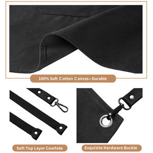 Niuweili bavoir sans manches tablier <span class=keywords><strong>cire</strong></span> lavage toile multi-fonctionnel poche barbier charpentier jardinage multi-scène - Product Image 4