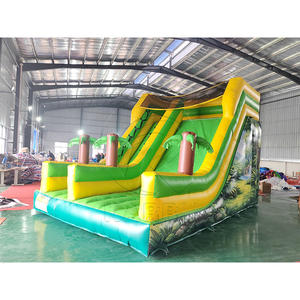 Vente directe d'usine - Château gonflable pour enfants - Combo - Jungle verte - Toboggan gonflable sec/humide pour enfants et adultes - Product Image 2