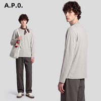 T-shirt à manches longues brodé pour homme, coupe décontractée, col double, en mélange de laine, style luxe léger, idéal pour le quotidien (OEM/ODM)