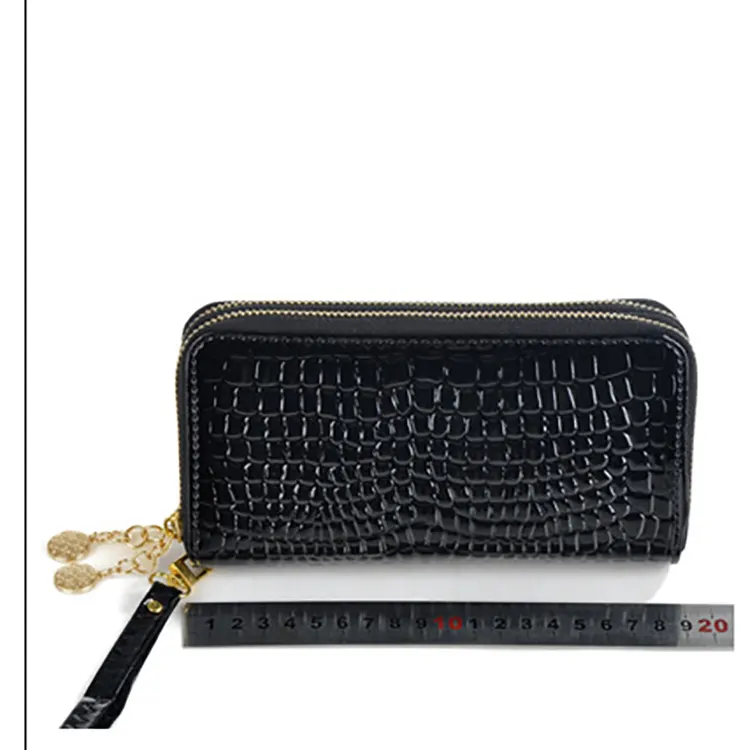Hight Quality New Fashion Custom Gift PU Patent Leather Wristlet Wallet Purse For Man and Woman