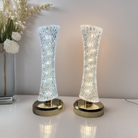 Lampe de table en cristal transfrontalière, décoration créative pour chambre à coucher, ornement de chevet, veilleuse d'ambiance rechargeable avec protection oculaire