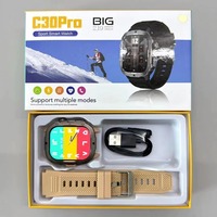 Reloj Inteligente C30Pro con Monitor de Ritmo Cardíaco, Resistente al Agua, Pantalla Táctil Completa, Llamadas, Sueño, Fitness, Deportes, para Hombre