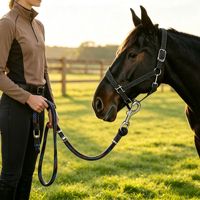 Corde de trelage tressée pour chevaux avec mousqueton robuste, équipement équestre durable à quatre brins pour l'entraînement équestre