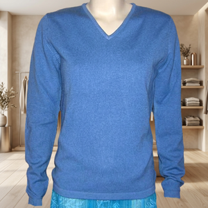 Suéter Unisex de Cachemir 100% Antipilling con Cuello en V, Tejido Plano, para Todas las Estaciones, Lotus Fabrics LF 00090, Manga Larga, para Adultos - Product Image 3
