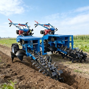 600mm Depth Diesel Mini Chain Trencher, Portable <strong>Handheld</strong> <strong>Digger</strong> for Farm Garden Drainage and Small Engineering Works - Product Image 1