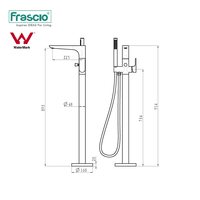 Frascio Hôtel Multifonctionnel Or Laiton Autoportant Bain Douche Mitigeur Ensemble Complet De Douche Robinet Robinet Avec Douchette Pulvérisateur