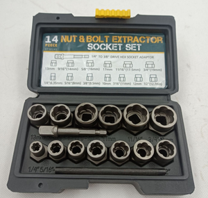 Set di 14 Estrattori per Bulloni e Dadi in Acciaio Cr-Mo, Strumento Professionale per Rimozione Viti Rotte e Antifurto - Product Image 1