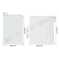 Plaques de séparation 3d en PP 6-Tab, solides et personnalisés, bricolage de trous pour feuilles, lieur, planificateur, organisateur de Filofax, dorure