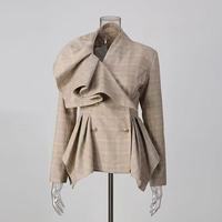 Nouveau Blazer Femme Automne 2026, Veste de Costume Élégante à Coupe Ajustée et Design Irrégulier pour le Bureau
