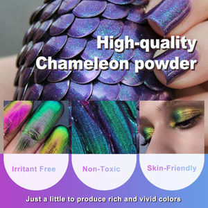 Poudre de Gouache Caméléon Faite à la Main LEQU – 5 Couleurs Uniques, Chaque Teinte Propose un Fini Iridescent Vibrant qui Change de Couleur en Réponse à la Lumière - Product Image 4