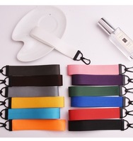 Sangle de poignet en ruban de nylon de 1 pouce, couleur unie, avec impression de logo personnalisé, vente en gros, pour porte-clés en métal, pendentif de sac à dos, accessoires de bijoux