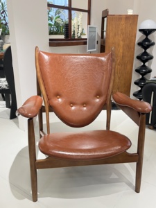 Sillón de Cuero Marrón de Alta Calidad, Estilo Moderno de Mediados de Siglo, Estructura de Madera Sólida, Sillón Ergonómico para Sala de Estar - Product Image 3