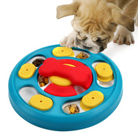 Jouet interactif pour animaux de compagnie, puzzle écologique, distributeur de friandises lent, bol rond en plastique, assiette d'enrichissement alimentaire pour chien